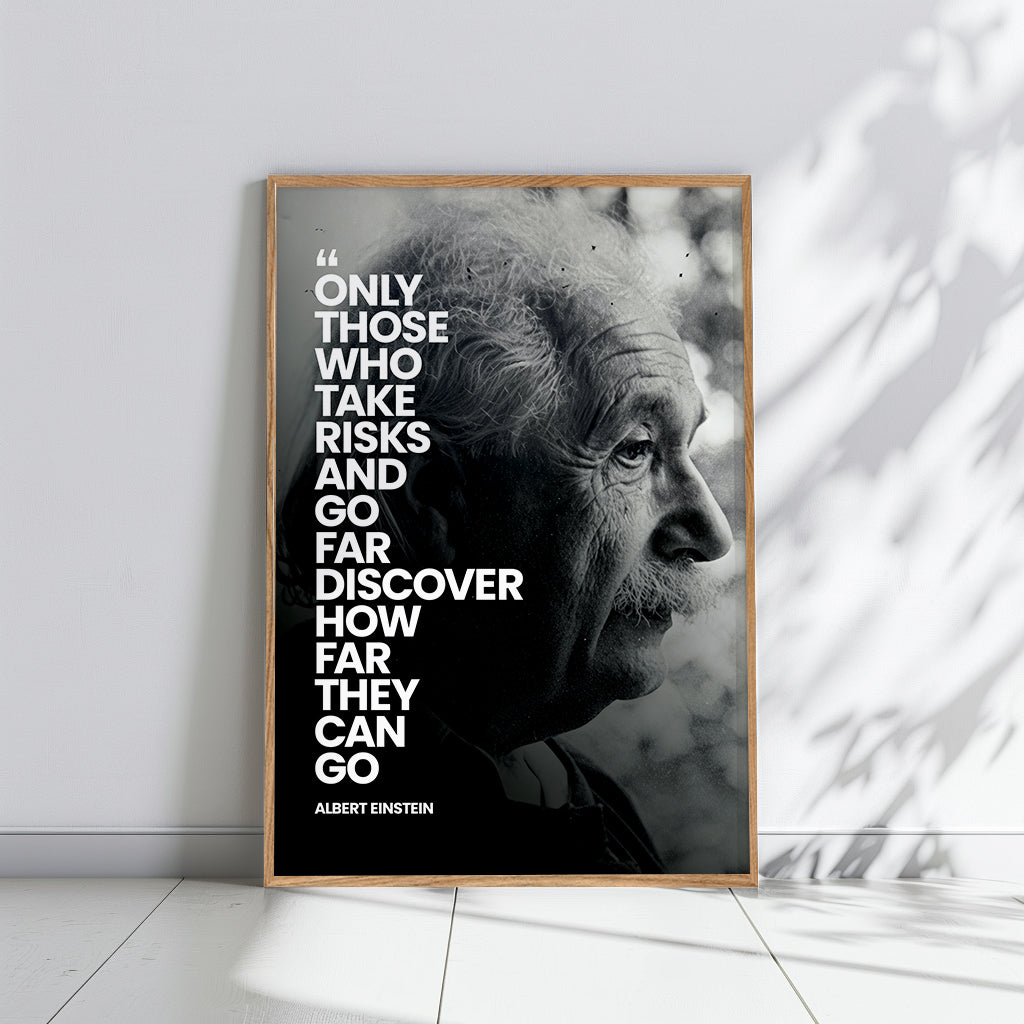 Albert Einstein take risks - תמונות לבית, לסלון ולמשרד