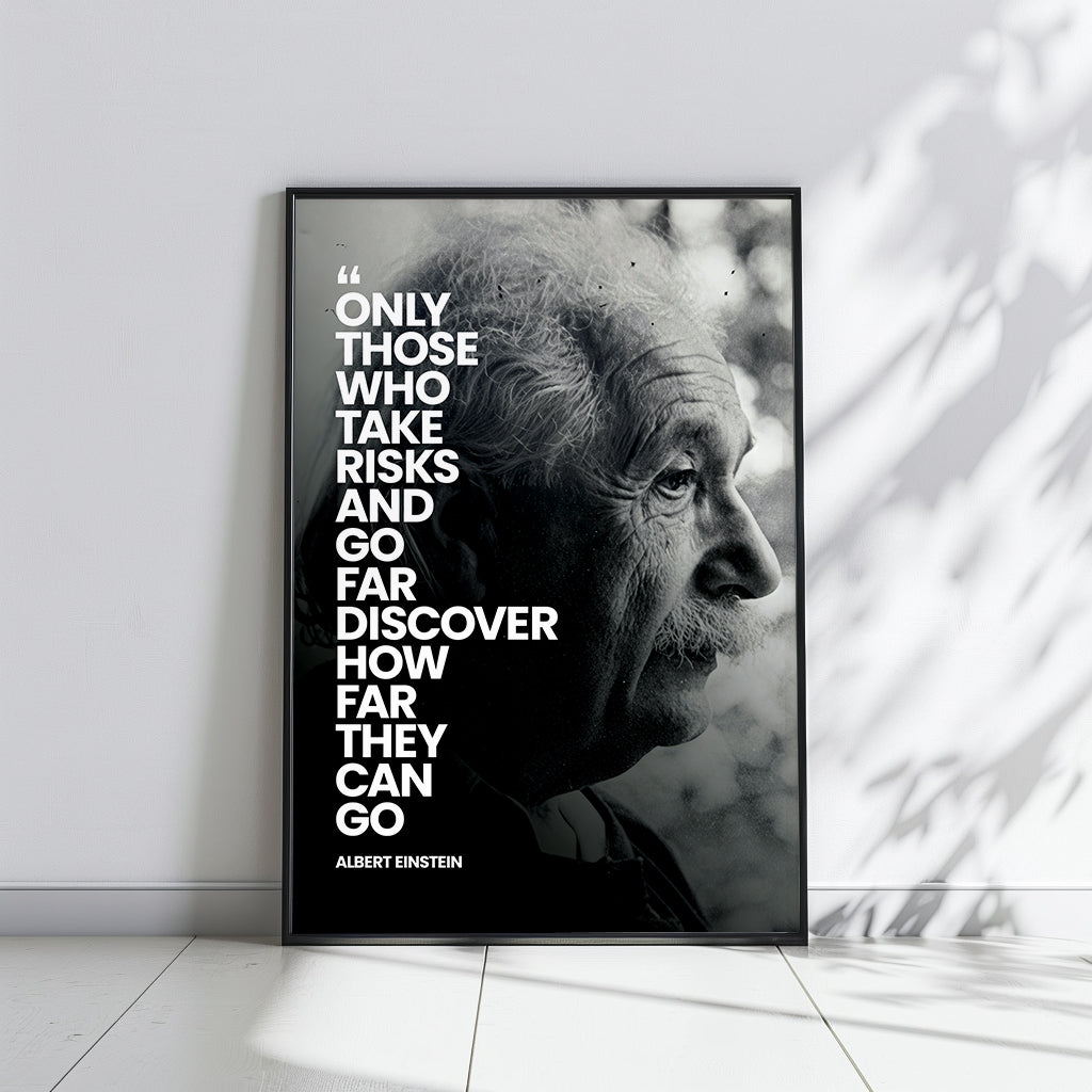 Albert Einstein take risks - תמונות לבית, לסלון ולמשרד