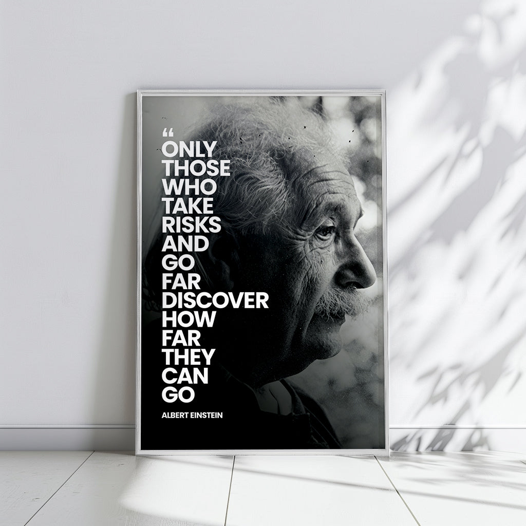 Albert Einstein take risks - תמונות לבית, לסלון ולמשרד