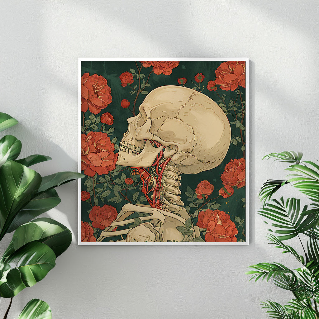 Flower Skull - תמונות לבית, לסלון ולמשרד