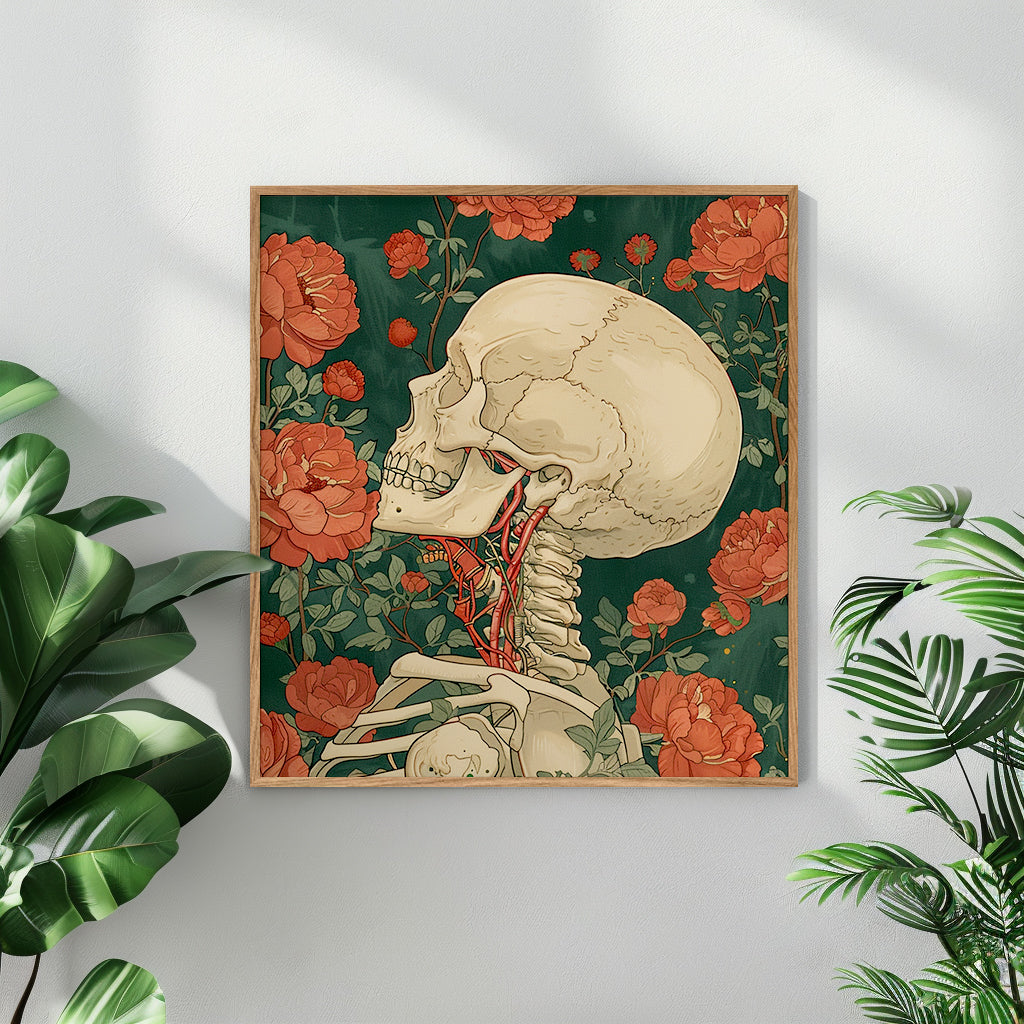 Flower Skull - תמונות לבית, לסלון ולמשרד