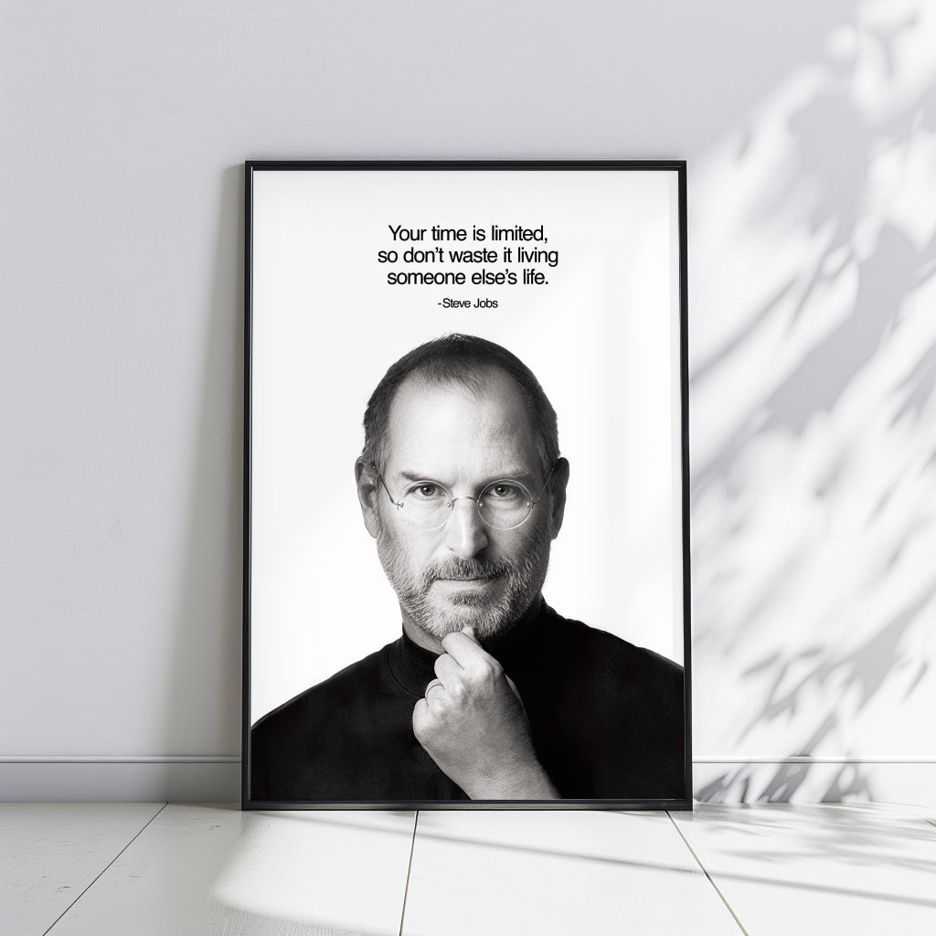 Steve Jobs WHITE - תמונות לבית, לסלון ולמשרד