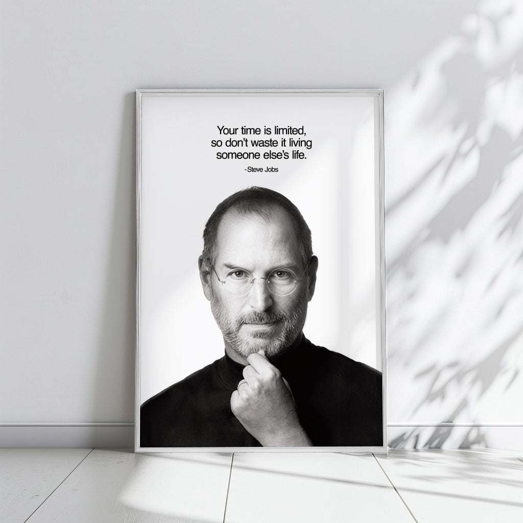 Steve Jobs WHITE - תמונות לבית, לסלון ולמשרד
