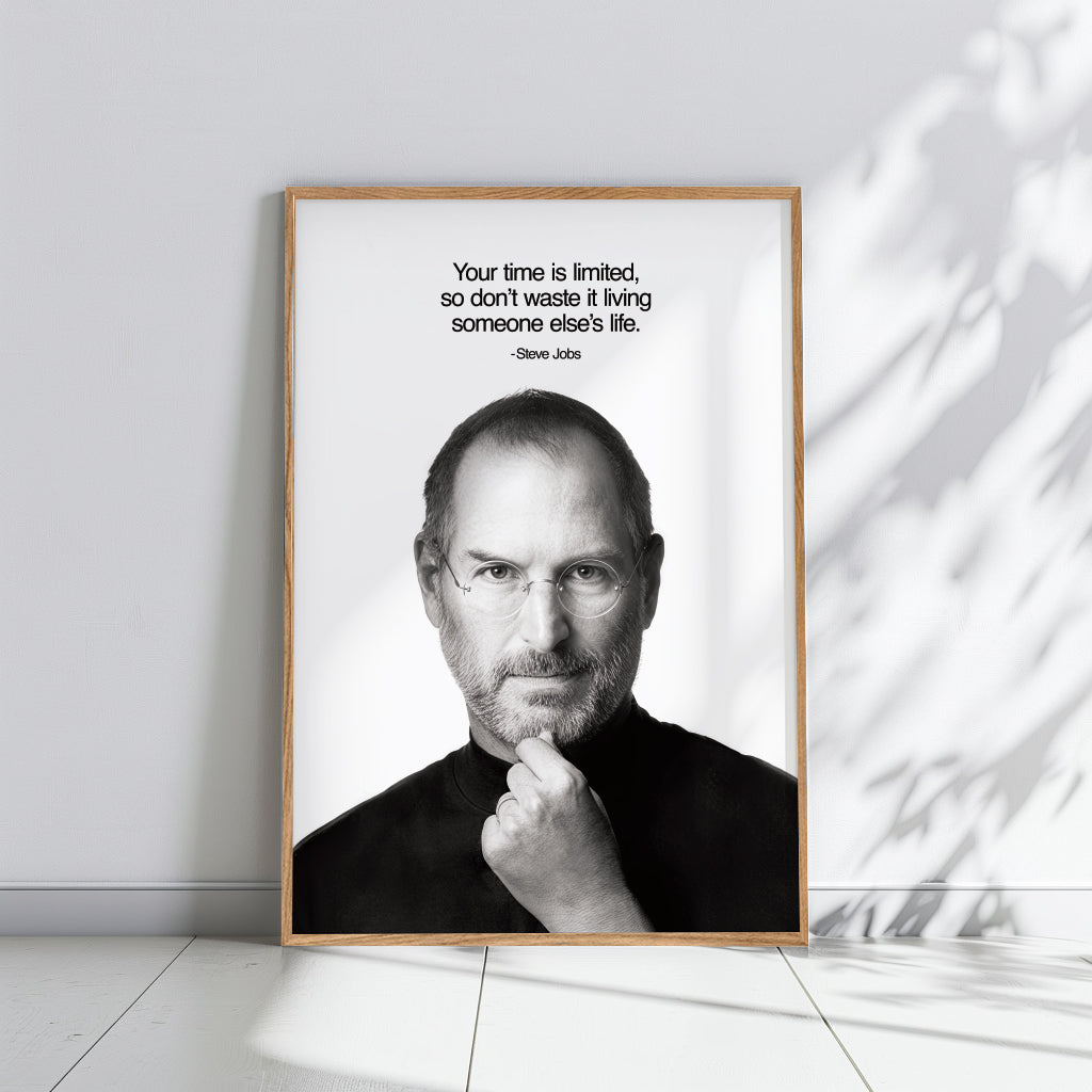 Steve Jobs WHITE - תמונות לבית, לסלון ולמשרד