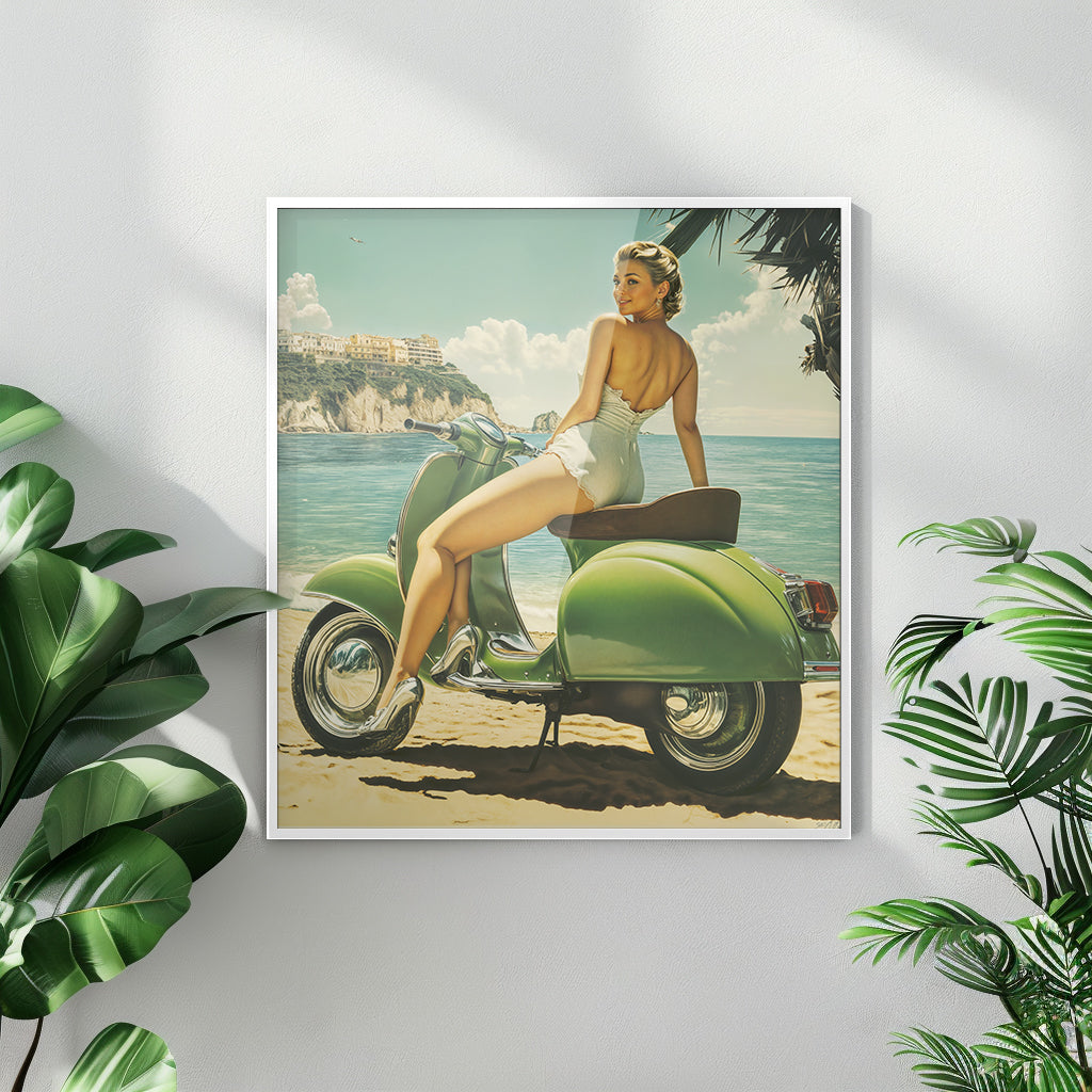 vespa girl - תמונות לבית, לסלון ולמשרד