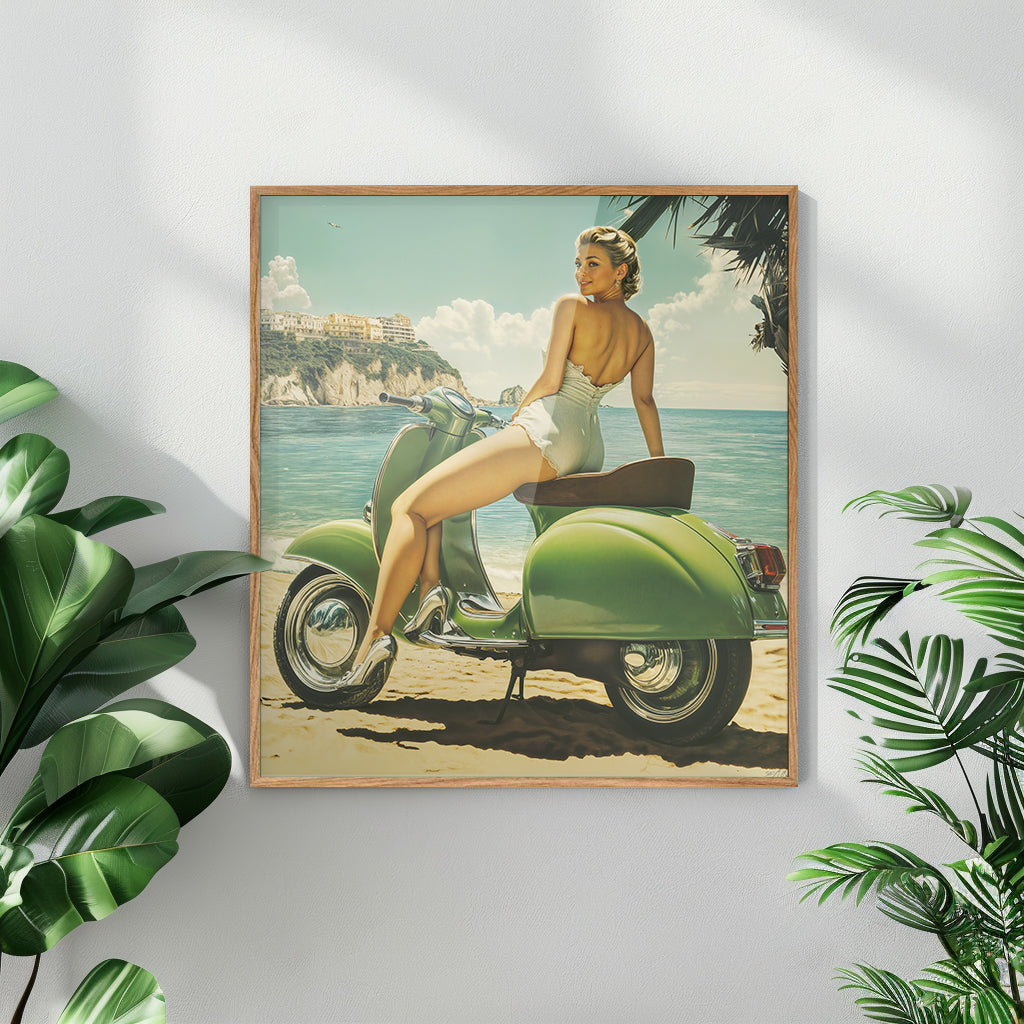 vespa girl - תמונות לבית, לסלון ולמשרד